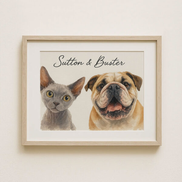 Custom Pet Portrait Art of Cat and Dog Personalization for Home Decor - Image 8