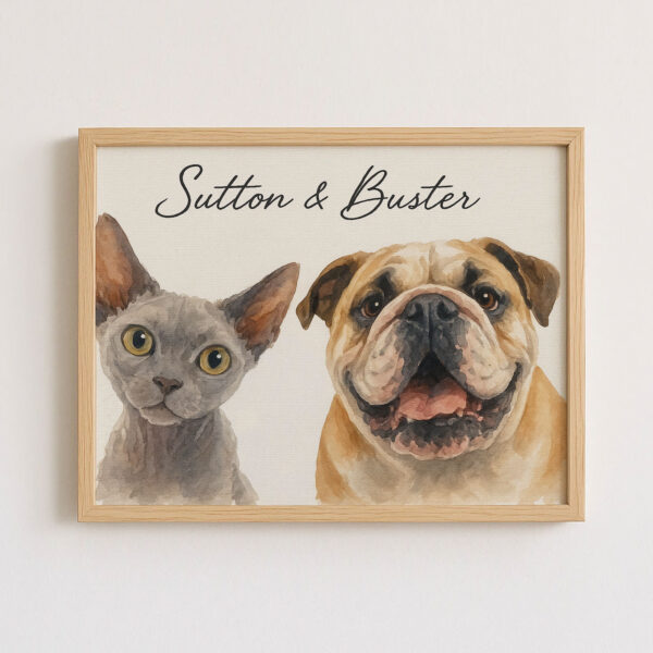 Custom Pet Portrait Art of Cat and Dog Personalization for Home Decor - Image 7