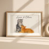 "Adorable Watercolor Cat Print of Luna and Oliver Perfect for Pet Lovers Home Decor"