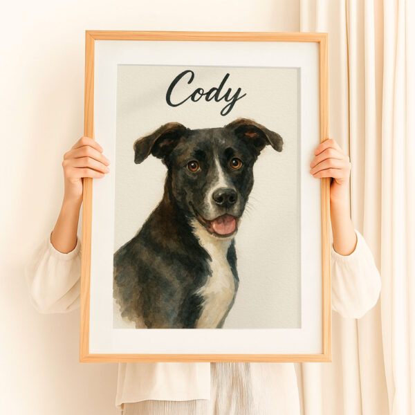 Personalized Watercolor Dog Portraits Featuring Your Pet's Name - Custom Gift for Dog Lovers - Image 8