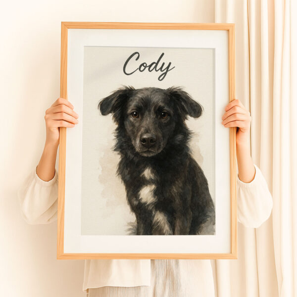 Personalized Watercolor Dog Portrait of Cody – Finest Custom Pet Art Decor for Dog Lovers - Image 8