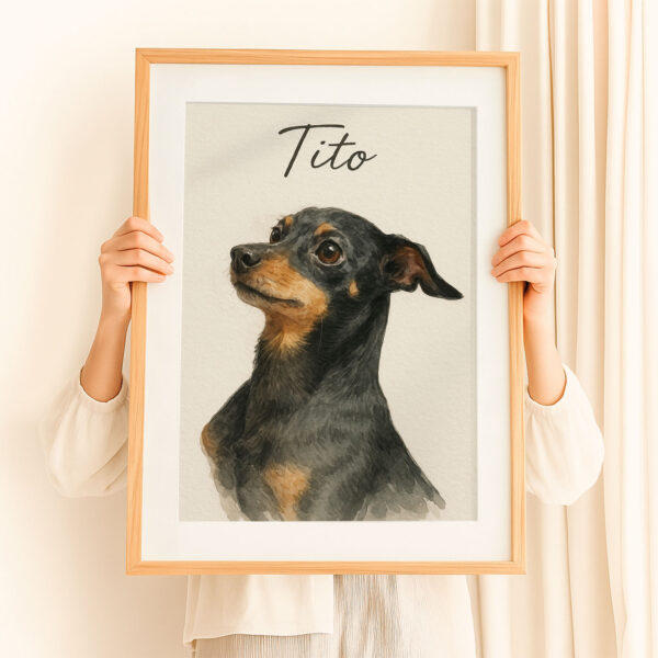 Personalized Dog Portrait Art Print of Tito in Watercolor Style for Pet Lovers - Image 8