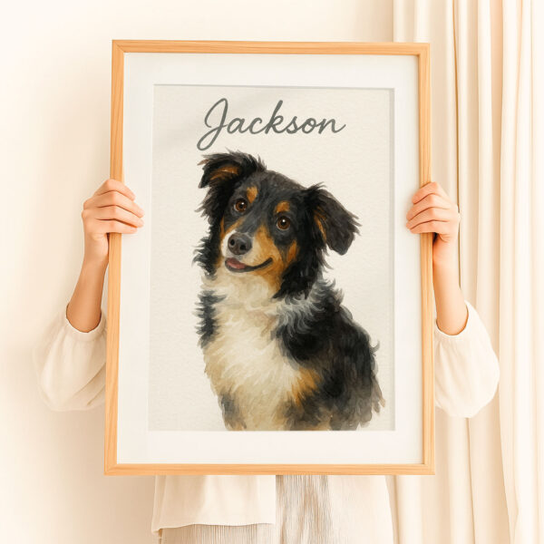 Personalized Dog Portrait Print of Jackson in Watercolor Style for Pet Lovers - Image 8