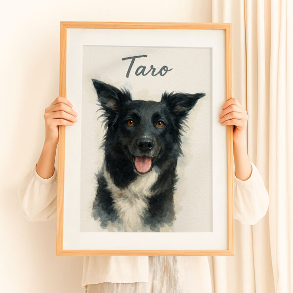 Custom Portrait of Your Beloved Dog Taro in Beautiful Watercolor Style Art Print - Image 8