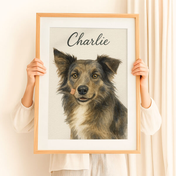 Personalized Dog Portrait Art Print Featuring Charlie the Dog in Watercolor Style - Image 8