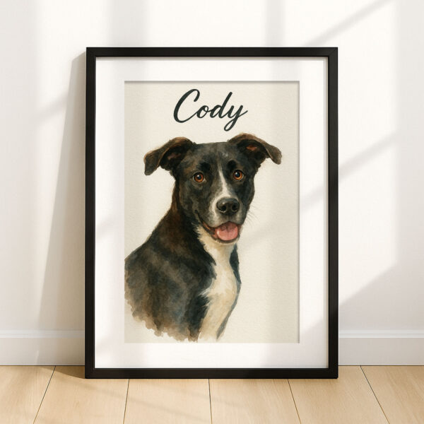 Personalized Watercolor Dog Portraits Featuring Your Pet's Name - Custom Gift for Dog Lovers - Image 7