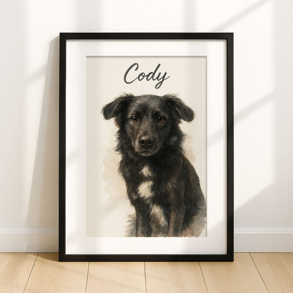 Personalized Watercolor Dog Portrait of Cody – Finest Custom Pet Art Decor for Dog Lovers - Image 7