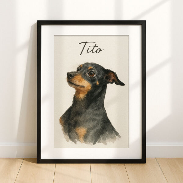 Personalized Dog Portrait Art Print of Tito in Watercolor Style for Pet Lovers - Image 7