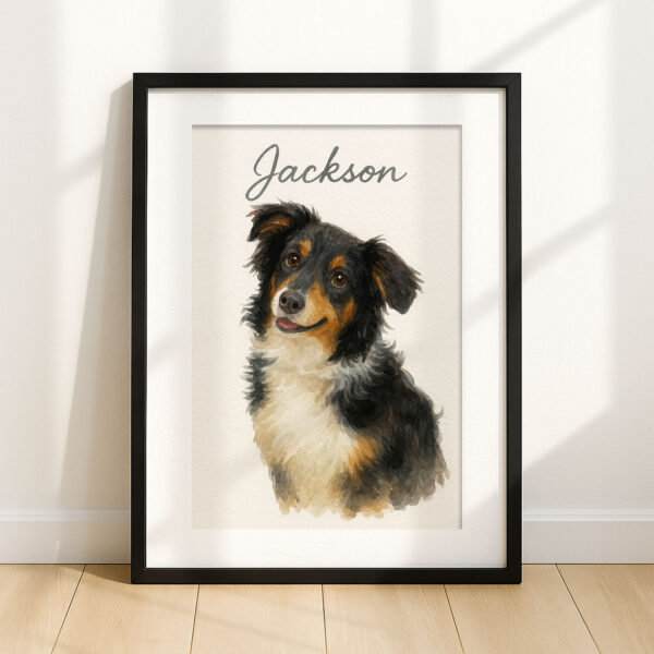 Personalized Dog Portrait Print of Jackson in Watercolor Style for Pet Lovers - Image 7