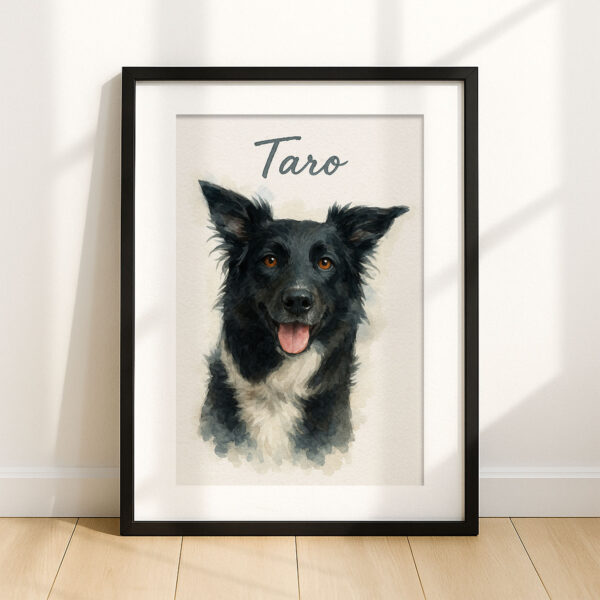 Custom Portrait of Your Beloved Dog Taro in Beautiful Watercolor Style Art Print - Image 7
