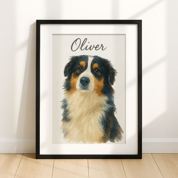 Personalized Watercolor Dog Portrait of Oliver Perfect for Home Decor and Pet Lovers - Image 7