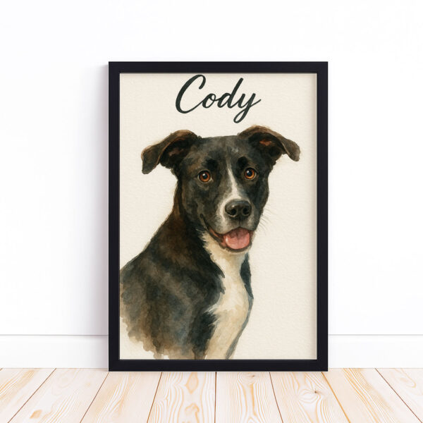 Personalized Watercolor Dog Portraits Featuring Your Pet's Name - Custom Gift for Dog Lovers - Image 6