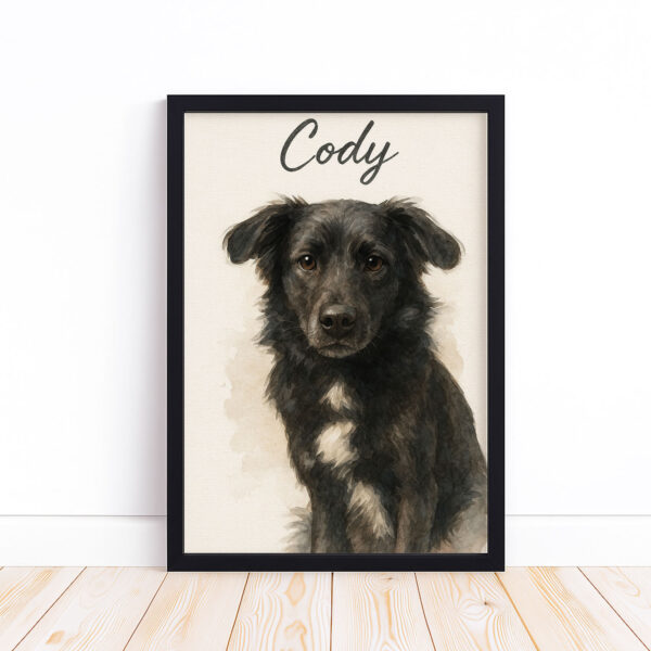 Personalized Watercolor Dog Portrait of Cody – Finest Custom Pet Art Decor for Dog Lovers - Image 6