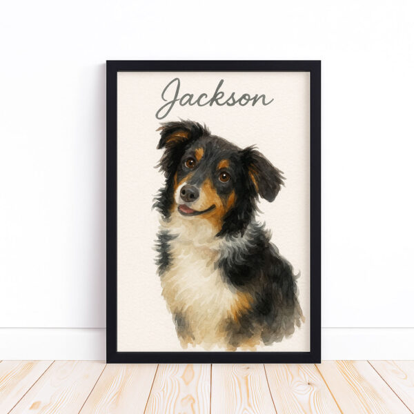 Personalized Dog Portrait Print of Jackson in Watercolor Style for Pet Lovers - Image 6