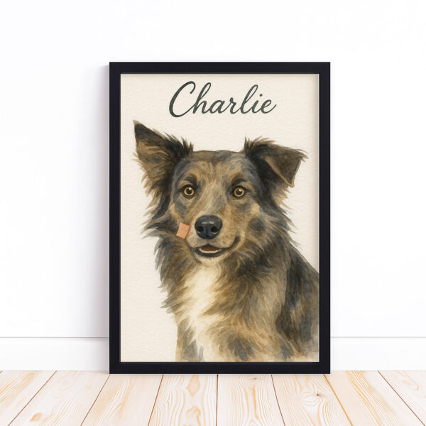 Personalized Dog Portrait Art Print Featuring Charlie the Dog in Watercolor Style - Image 6
