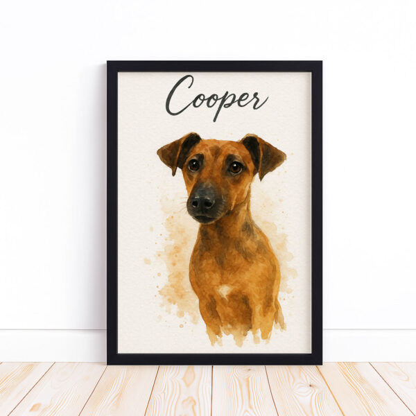 Custom Watercolor Dog Portrait Art Print Featuring Your Pet Cooper in a Stylish Frame - Image 6