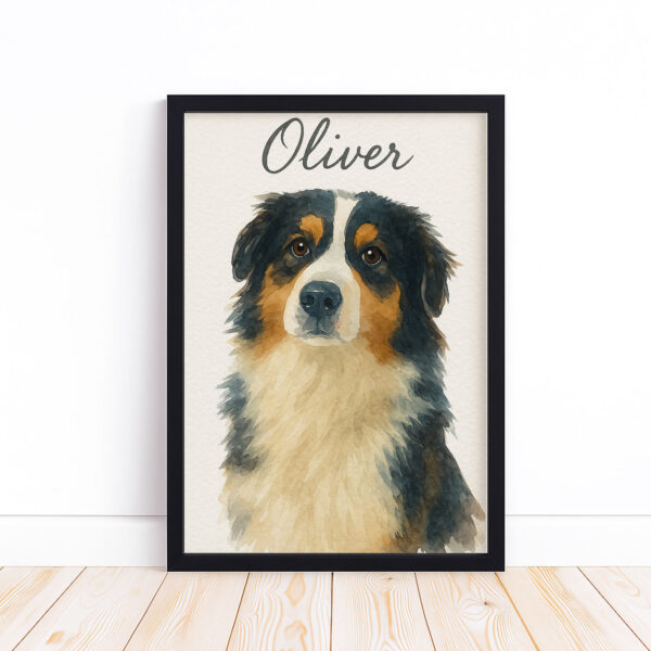 Personalized Watercolor Dog Portrait of Oliver Perfect for Home Decor and Pet Lovers - Image 6