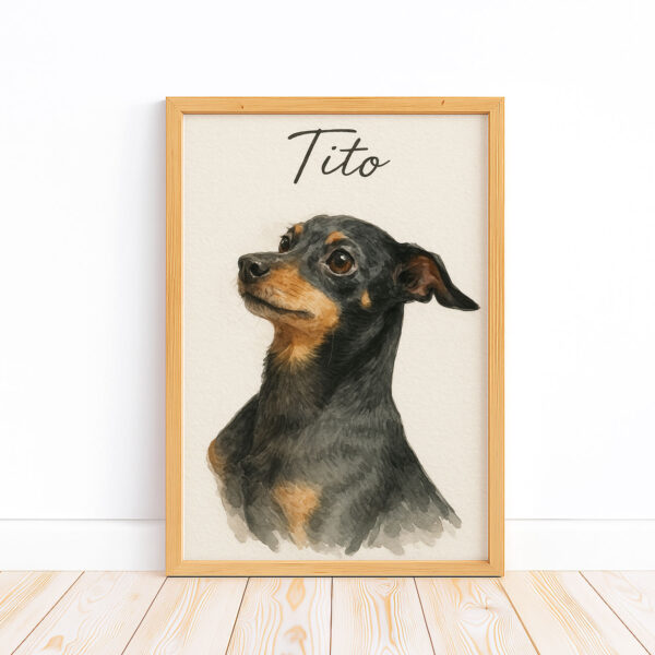 Personalized Dog Portrait Art Print of Tito in Watercolor Style for Pet Lovers - Image 5