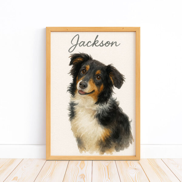 Personalized Dog Portrait Print of Jackson in Watercolor Style for Pet Lovers - Image 5