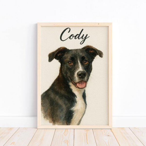 Personalized Watercolor Dog Portraits Featuring Your Pet's Name - Custom Gift for Dog Lovers - Image 4