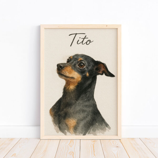 Personalized Dog Portrait Art Print of Tito in Watercolor Style for Pet Lovers - Image 4