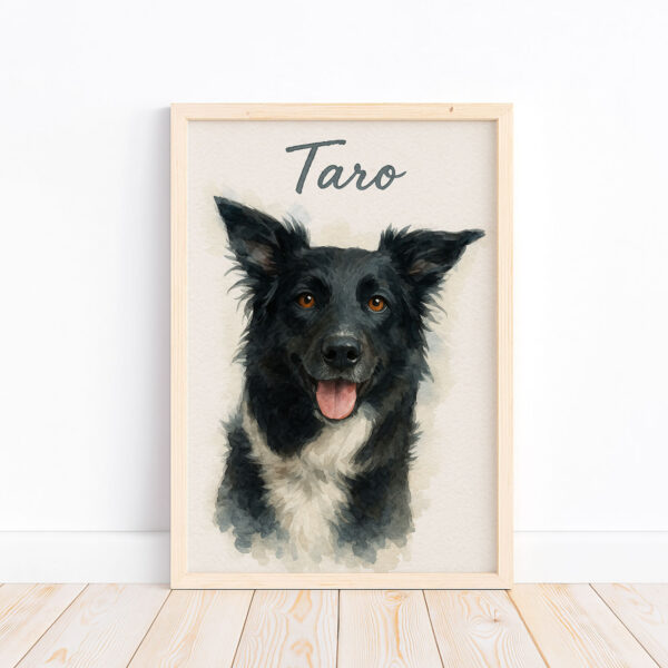 Custom Portrait of Your Beloved Dog Taro in Beautiful Watercolor Style Art Print - Image 4