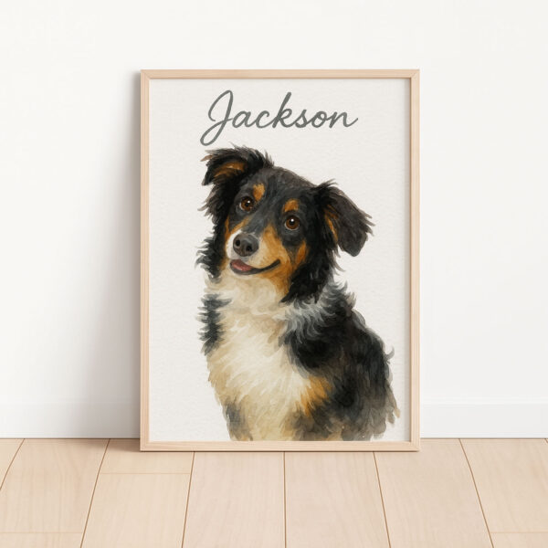 Personalized Dog Portrait Print of Jackson in Watercolor Style for Pet Lovers - Image 3
