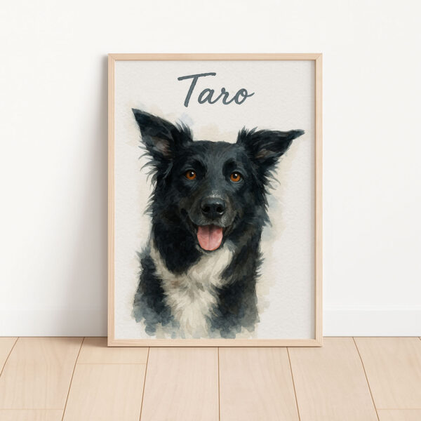 Custom Portrait of Your Beloved Dog Taro in Beautiful Watercolor Style Art Print - Image 3