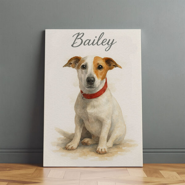 Personalized Watercolor Dog Portrait of Bailey Framed Wall Art for Pet Lovers - Image 2
