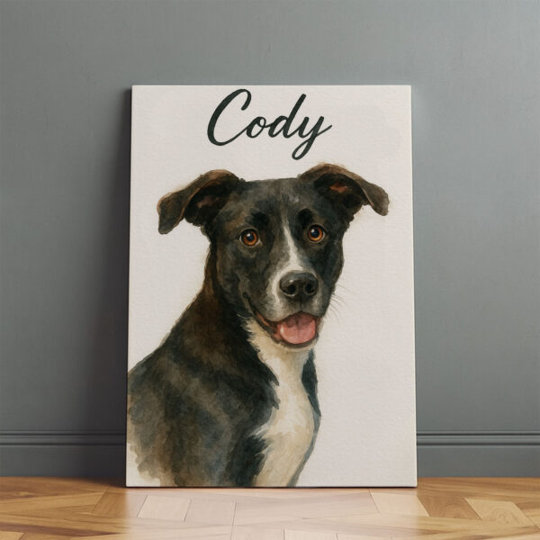 Personalized Watercolor Dog Portraits Featuring Your Pet's Name - Custom Gift for Dog Lovers - Image 2