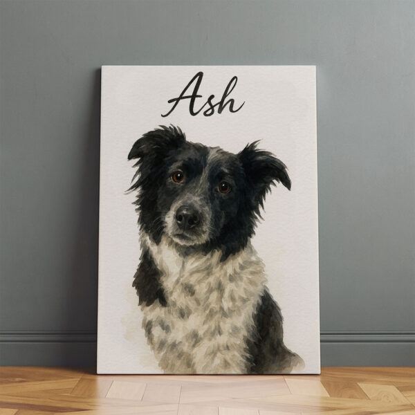 Personalized Dog Portrait Print of Ash in Beautiful Watercolor Style for Dog Lovers - Image 2