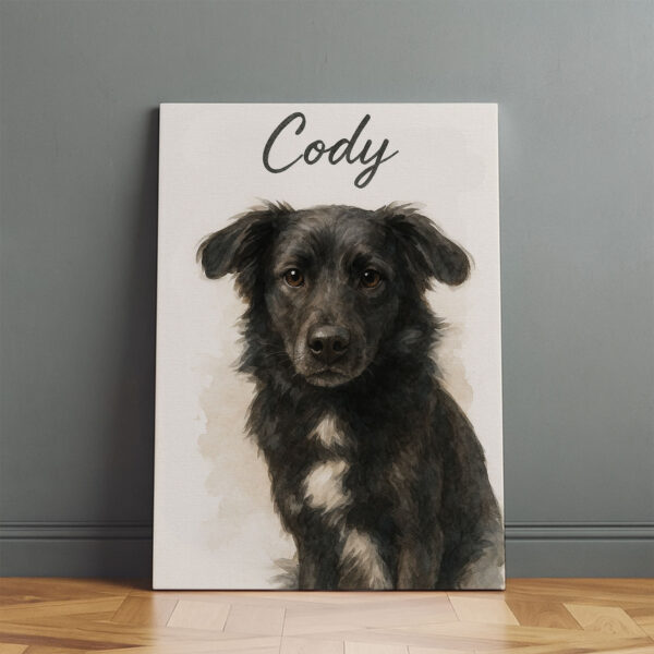 Personalized Watercolor Dog Portrait of Cody – Finest Custom Pet Art Decor for Dog Lovers - Image 2