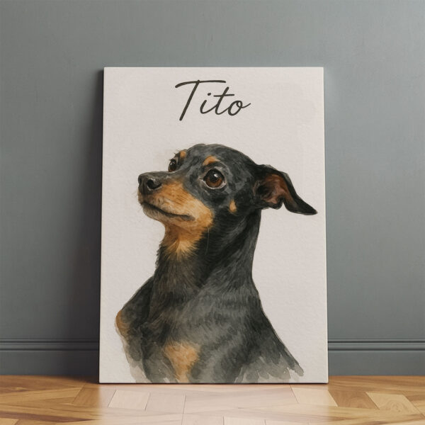 Personalized Dog Portrait Art Print of Tito in Watercolor Style for Pet Lovers - Image 2