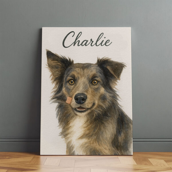 Personalized Dog Portrait Art Print Featuring Charlie the Dog in Watercolor Style - Image 2