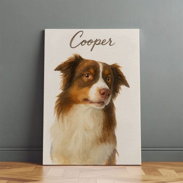 Personalized Watercolor Dog Portrait of Cooper in Elegant Frame for Pet Lovers - Image 2