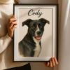 Personalized Watercolor Dog Portraits Featuring Your Pet's Name - Custom Gift for Dog Lovers