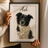 Personalized Dog Portrait Print of Ash in Beautiful Watercolor Style for Dog Lovers