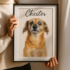 Personalized Watercolor Dog Portrait of Chester for Pet Lovers Stylish Home Decor