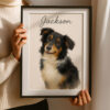 Personalized Dog Portrait Print of Jackson in Watercolor Style for Pet Lovers