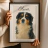 Personalized Watercolor Dog Portrait of Oliver Perfect for Home Decor and Pet Lovers