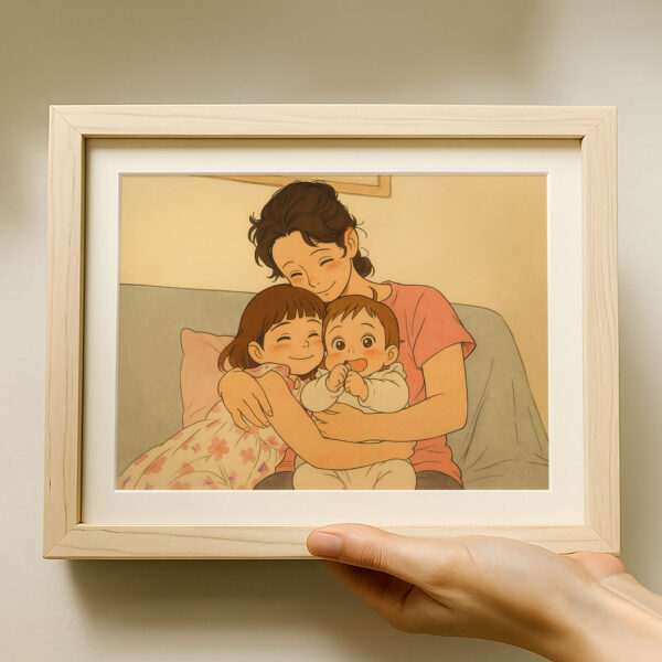 Heartwarming Mother and Baby Print Art | Charming Illustrated Wall Décor for Family Spaces in Soft Colors - Image 2