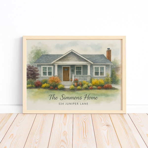 Custom Family Home Portrait in Watercolor Style – Perfect Gift for New Homeowners or Family Celebrations - Image 2