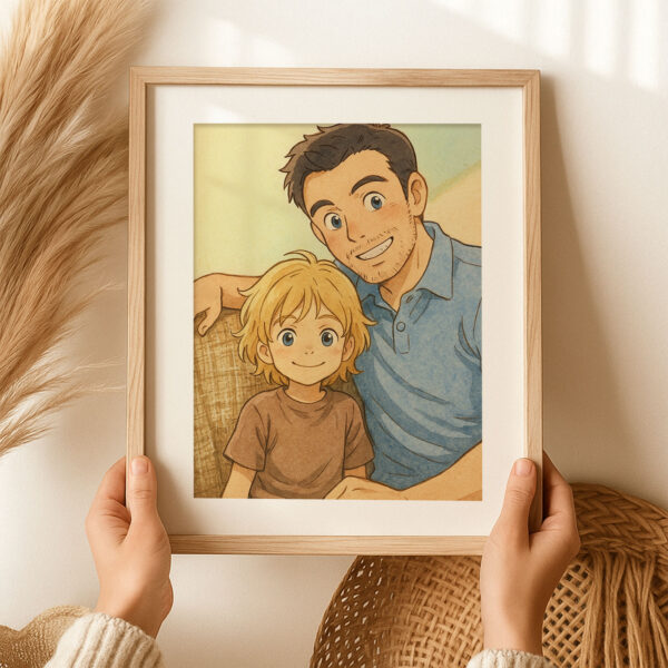 Heartwarming Mother and Child Embrace: Whimsical Art Print for Family Love and Joy - Image 4