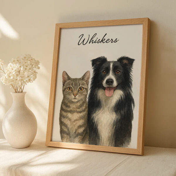 Personalized Watercolor Art of Pets: Custom Dog and Cat Portraits for a Unique Home Décor - Image 4