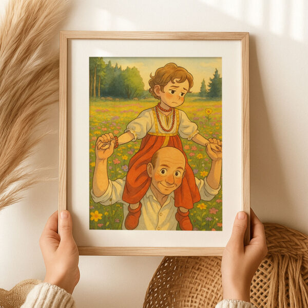 Heartwarming Anime Art of Mother and Child Embracing: Charming Illustration for Home Décor - Image 5