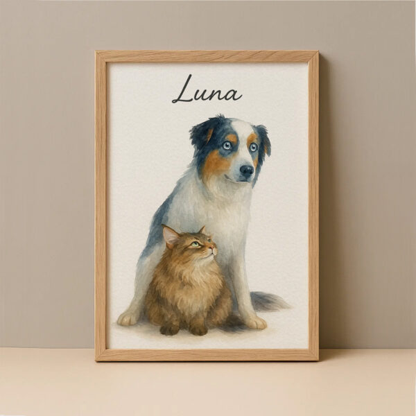 Personalized Watercolor Art of Pets: Custom Dog and Cat Portraits for a Unique Home Décor - Image 5