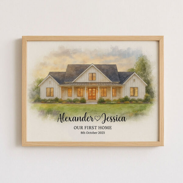 Charming Watercolor Print of 'The Williams Retreat' Home at 572 Pinehurst Road - Perfect for Family Decor - Image 5