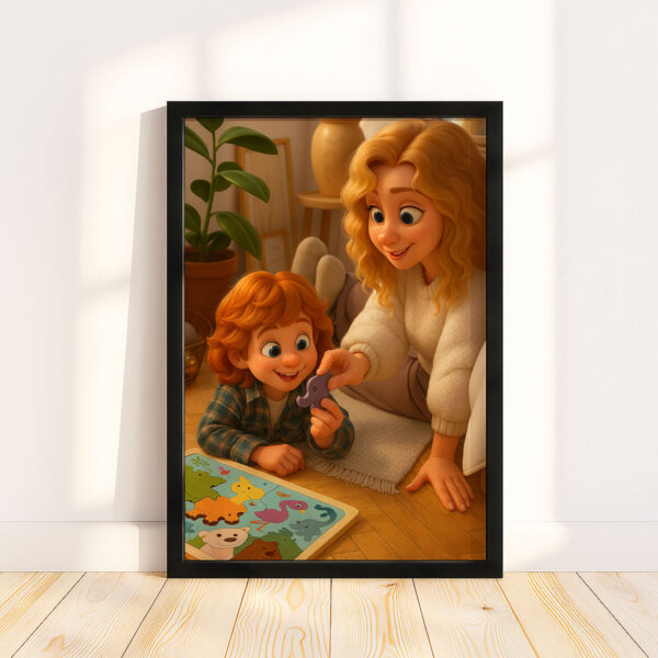 Heartwarming Digital Art of a Mother Bonding With Her Baby – A Beautiful Illustration in Whimsical Style for Your Home Decor - Image 6