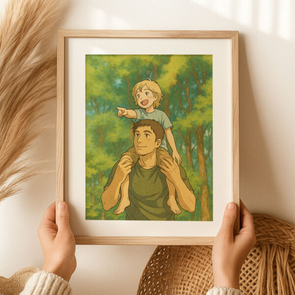 Heartwarming Mother and Child Embrace: Whimsical Art Print for Family Love and Joy - Image 7