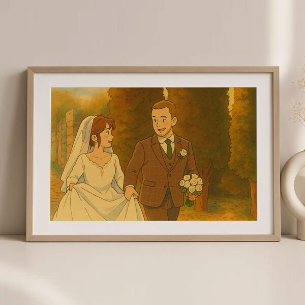Romantic Wedding Kiss Art Print in Soft Pastel Colors – Perfect Home Decor for Newlyweds and Couples - Image 7